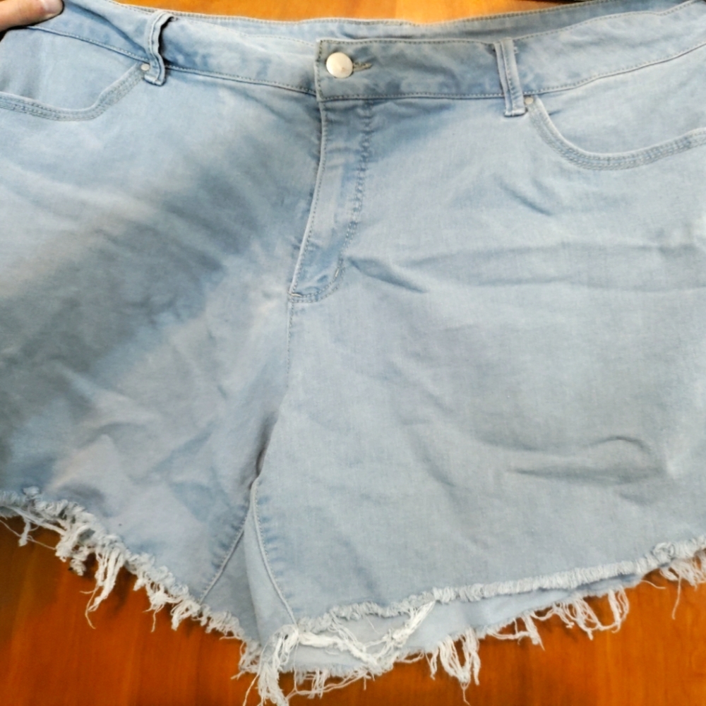 Plus Size Light Wash Jean Shorts